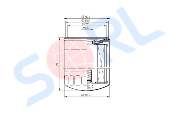 Фильтр масляный M30x2 MAN (H210W01)