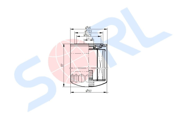 Фильтр масляный 3/4-16 UNF Deutz, SCANIA, JCB, CUMMINS, GENERAL MOTORS, RENAULT (H10W02)