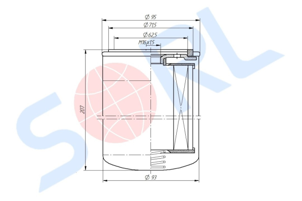 Фильтр топливный M16x1.5 CLAAS, DAF, BAUDOUIN, GENERAL MOTORS, MAN (H18WK04)