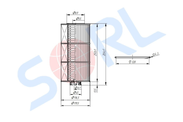 Фильтр масляный элемент MB, MITSUBISHI (E510H07D129)