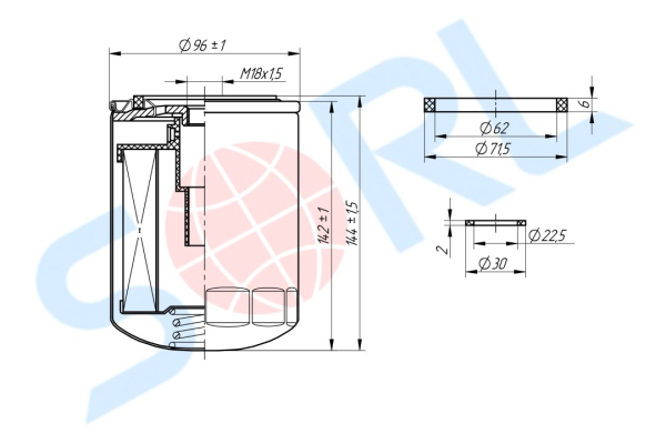 Фильтр топливный M18x1,5 для LIEBHERR (WDK9401)
