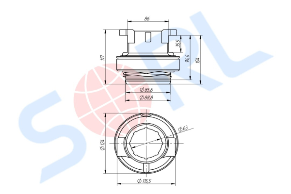 Подшипник выжимной КАМАЗ 5490 (АКПП ZF AS TRONIC), DAF, IVECO, MAN (3151000493)