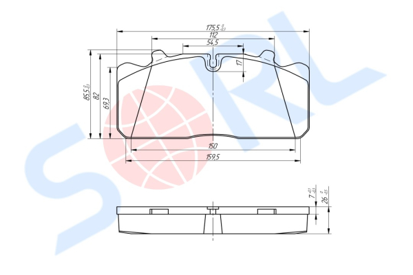 Колодки тормозные дисковые DAF, MAN, RENAULT, Wabco PAN 17 (29088)
