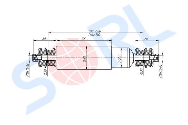 Амортизатор подвески для АМАЗ 180/340, I/I 20x80/20x80 (103Т-2905006)