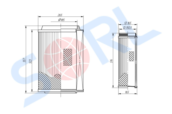 Фильтр воздушный к-т SITRAK (WG9X25190062 / WG9X25190061)