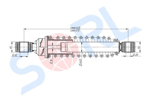 Амортизатор кабины пружинный 372/426, O/O, 32x46/20x46 IVECO (CB0154)