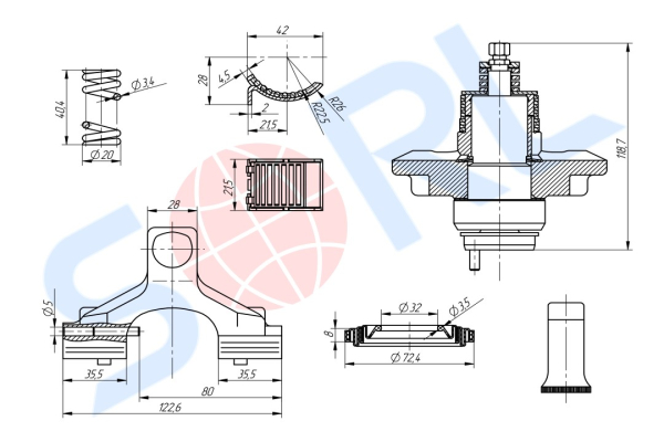 Р/к суппорта (механизм регулировки) для ГАЗ 35025480010/80020, 35026450010/50020 (35028800649)