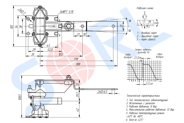 Кран уровня пола SCANIA (90554147)